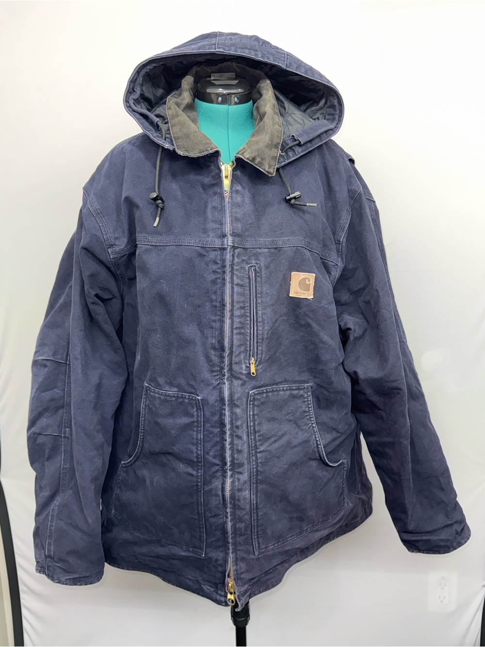 Vintage Y2K Carhartt C61 MDT Coat Chore Jacket Sz 2XL Sherpa Lined W/ Rare Hood